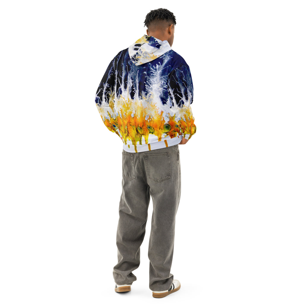 Hoodie,  unisex and multicolor abstract and expressive streetwear Art Design by Paradiso og light High Quality back.