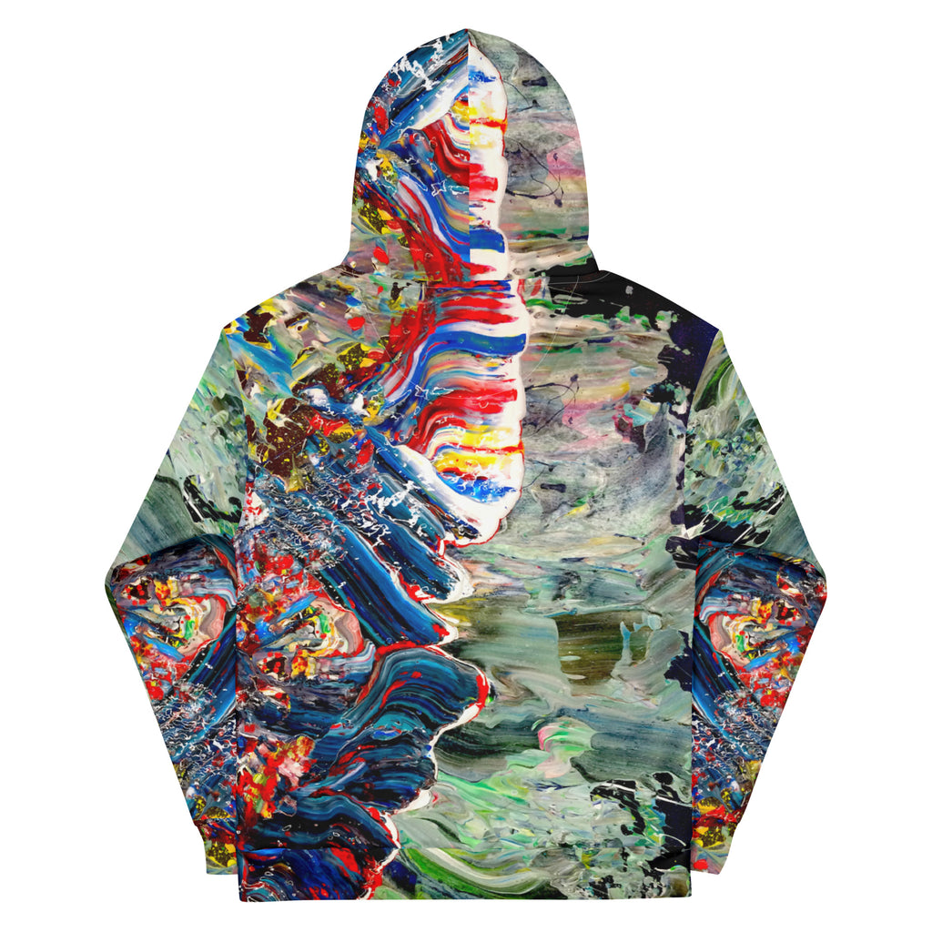 hoodie multicolor and abstract,expressive printed streetwear design style, exclusive  by paradiso og.