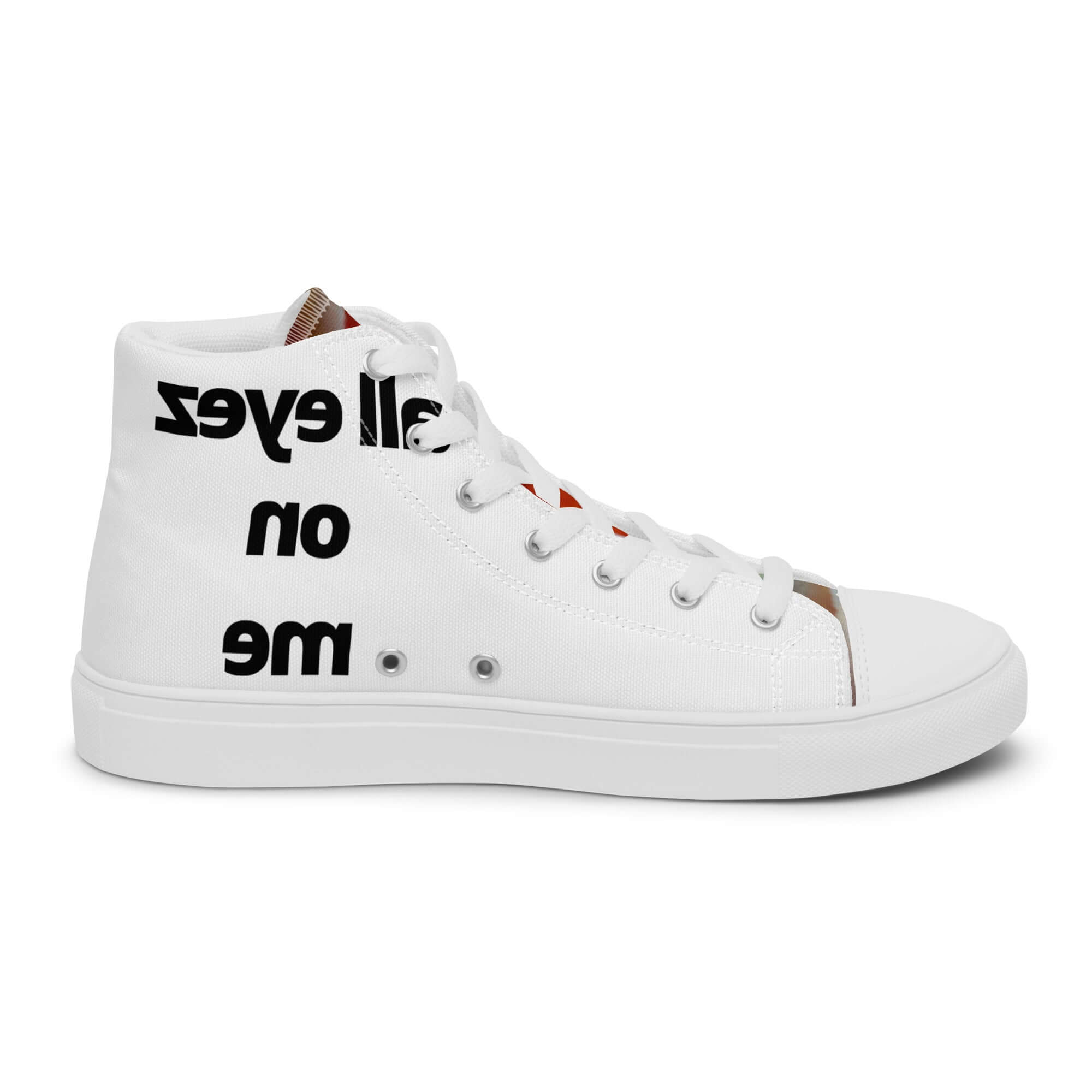 sneaker high top men, all eyez on me design print by paradiso og