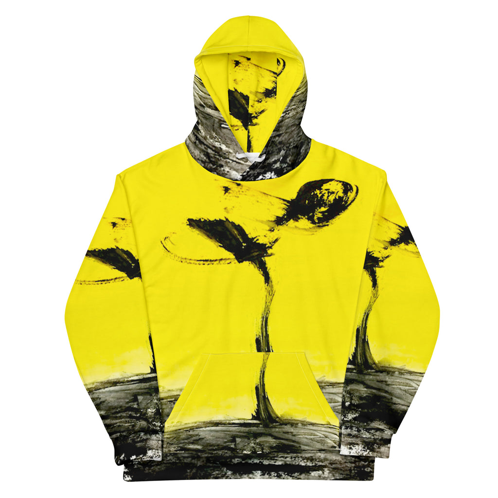 Hoodie in special yellow and black lives matter artwork expression, unisex cotton, art-design by Paradiso OG