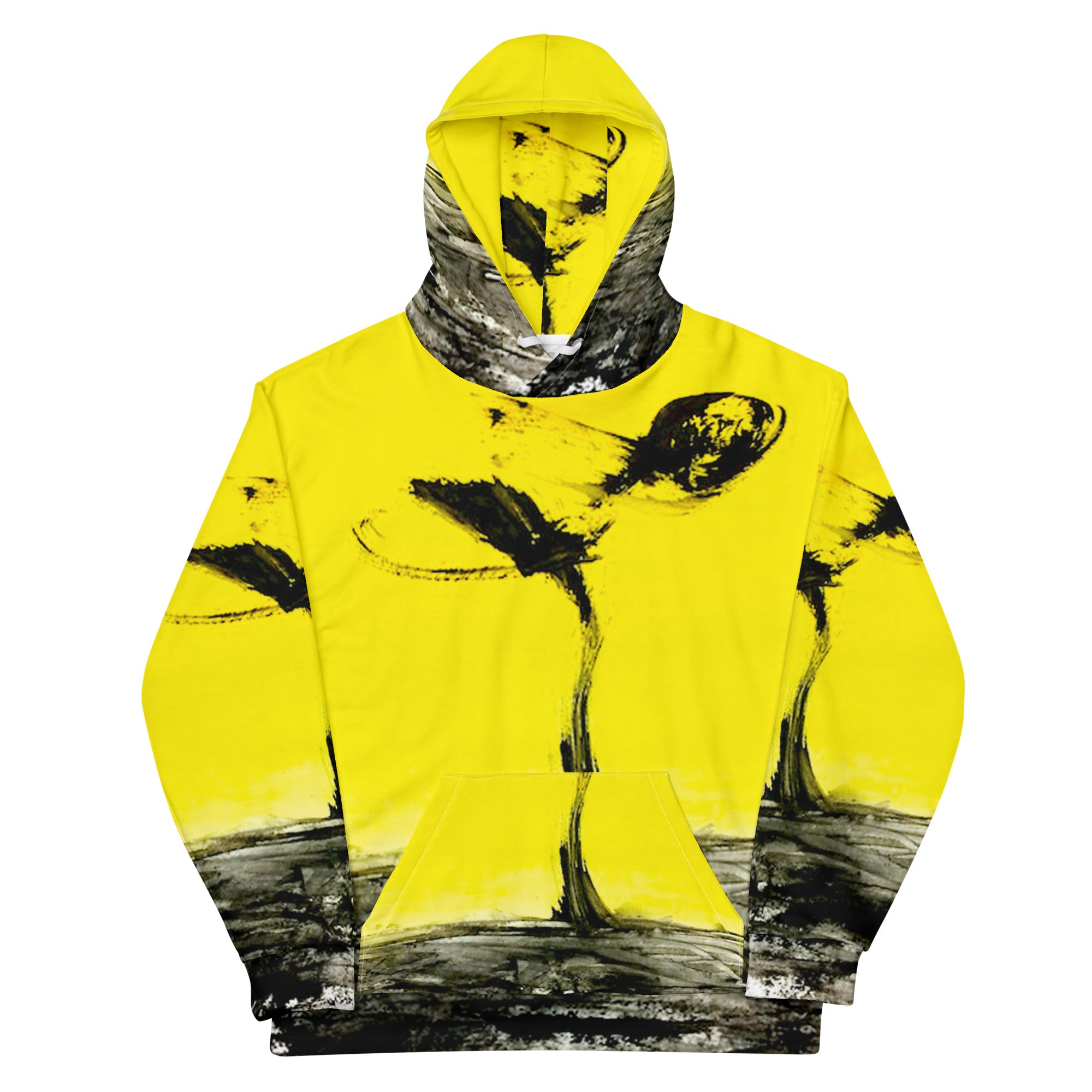 Hoodie in special yellow and black lives matter artwork expression, unisex cotton, art-design by Paradiso OG