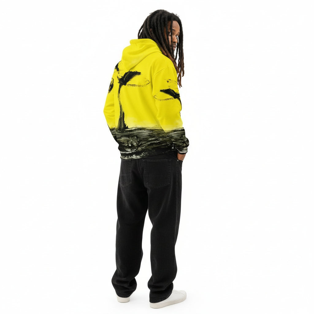 Hoodie in special yellow, black lives matter art expression, unisex cotton art-design by Paradiso OG