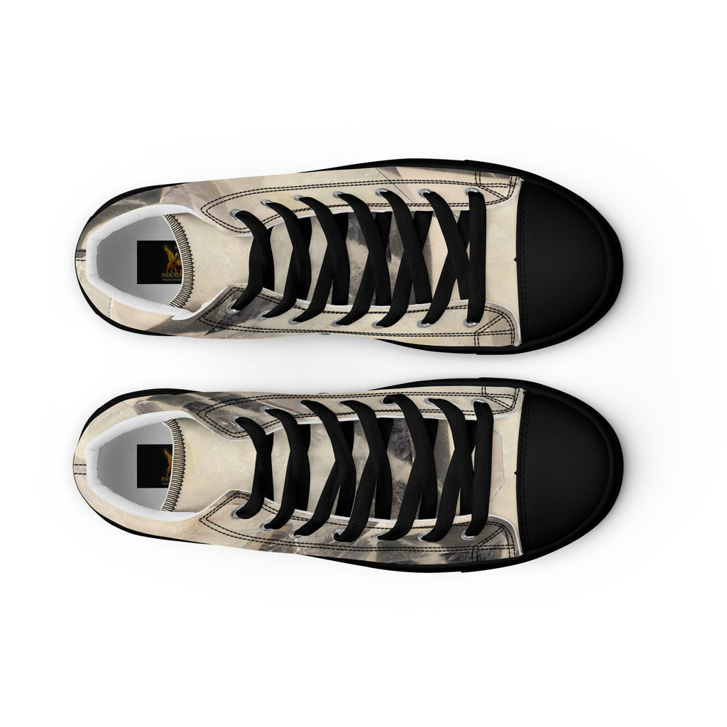 women Sneaker Shoe high top canvas exclusive unique style, all over printed quartz crystal art-design made by paradiso og urban streetwear label