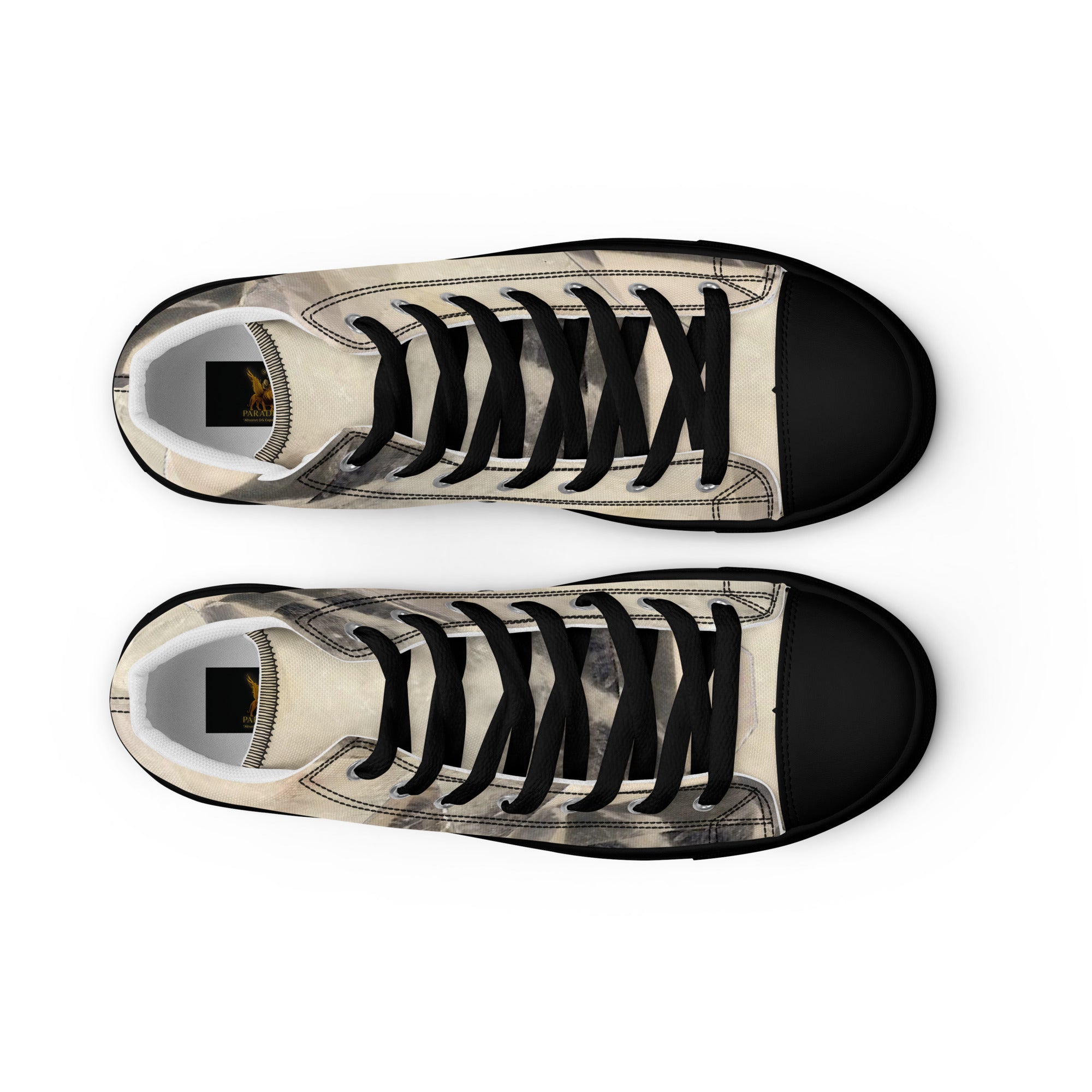 women Sneaker Shoe high top canvas exclusive unique style, all over printed quartz crystal art-design made by paradiso og urban streetwear label