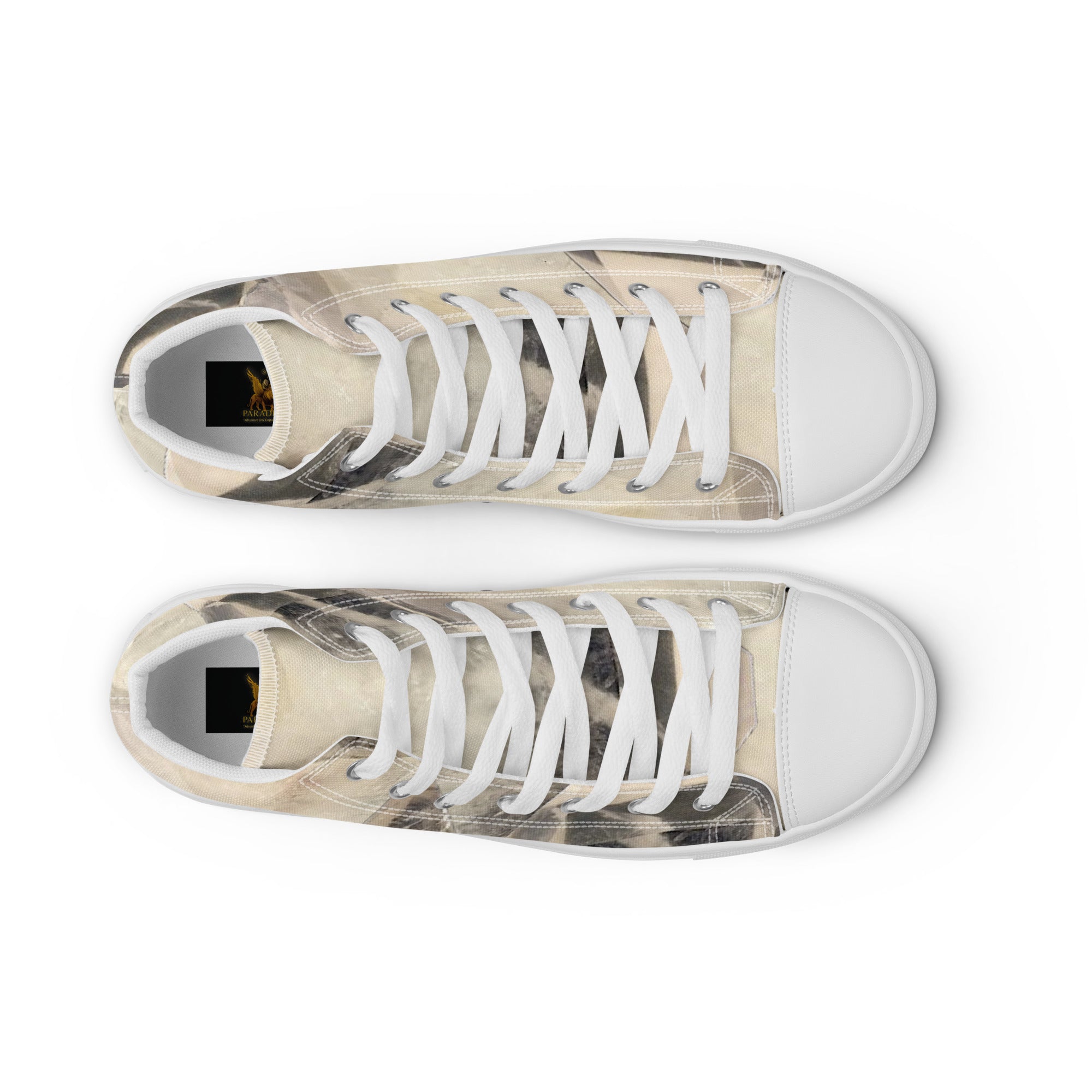 women Sneaker Shoe high top canvas exclusive unique style, all over printed quartz crystal art-design made by paradiso og urban streetwear label